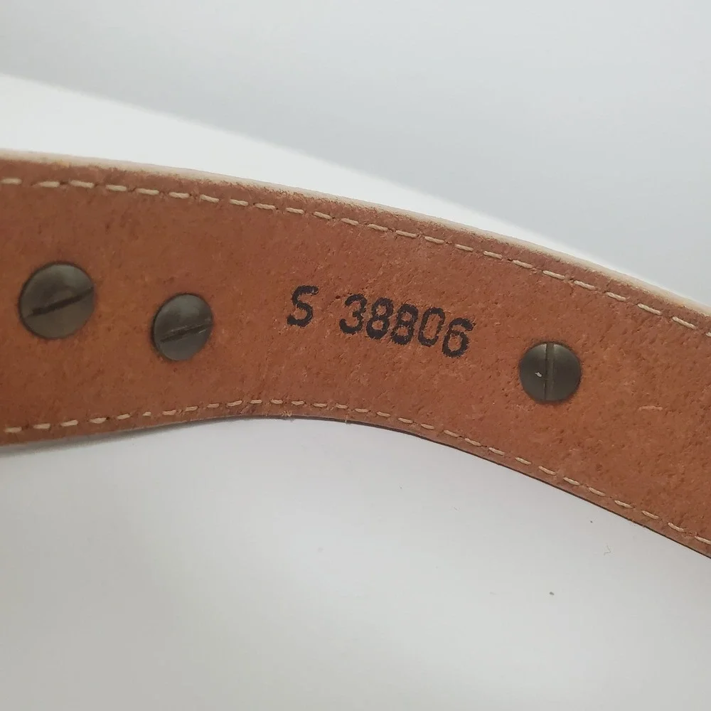 Brighton Light Brown Leather Belt Seashells Starfish Vintage 90s Made In USA S